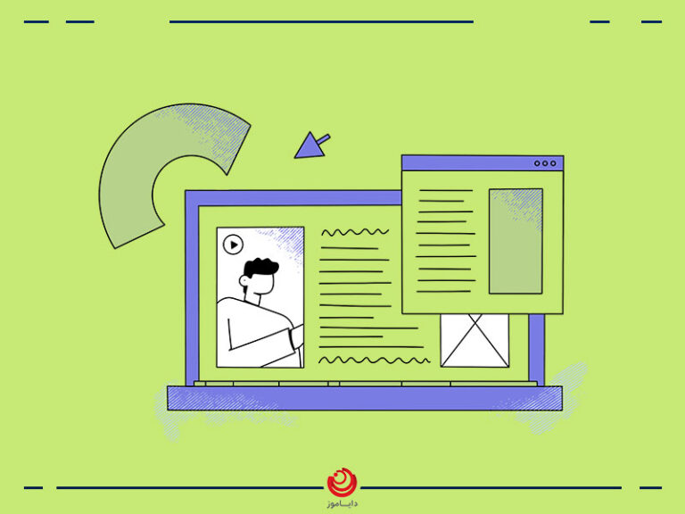 وکتور اپلیکیشن_ازمون_انلاین_رایگان_دایاموز